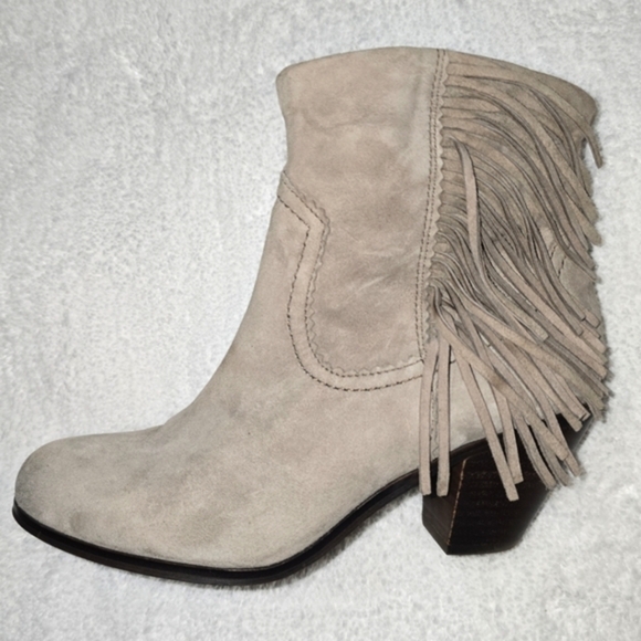 Sam Edelman Louie Tanish Gray Fringe Ankle Bootie 9 Western Cowgirl - Picture 6 of 13